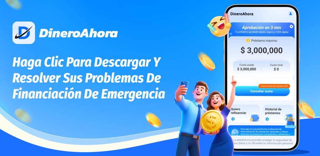 Banner de marca DineroAhora con la aplicacion de prestamos